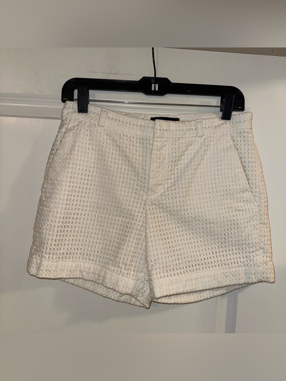 Banana Republic White Eyelet High-Waist Shorts